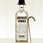 Designe Absolut vodka Charlie Chaplin, Photoshop