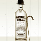 Designe Absolut vodka Charlie Chaplin, Photoshop